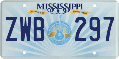 MS license plate ZWB297
