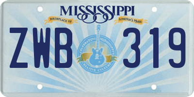 MS license plate ZWB319