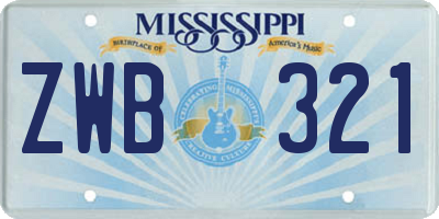MS license plate ZWB321