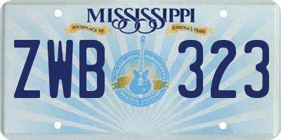 MS license plate ZWB323