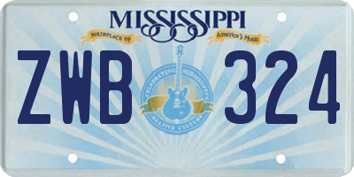 MS license plate ZWB324
