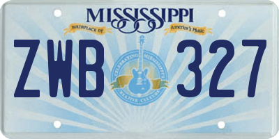 MS license plate ZWB327