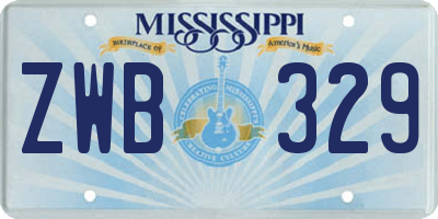 MS license plate ZWB329
