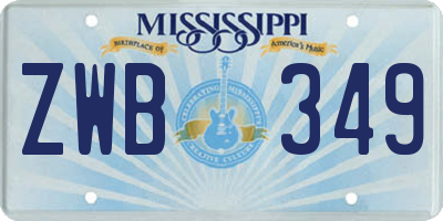 MS license plate ZWB349