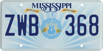 MS license plate ZWB368