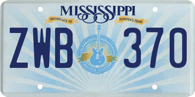 MS license plate ZWB370