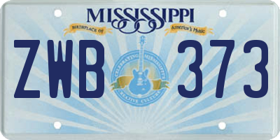 MS license plate ZWB373