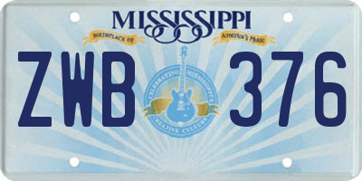 MS license plate ZWB376