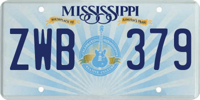 MS license plate ZWB379