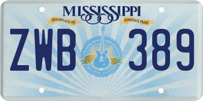 MS license plate ZWB389