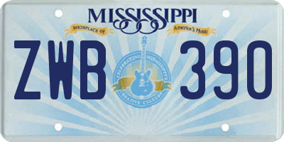 MS license plate ZWB390