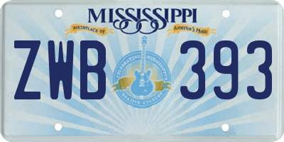 MS license plate ZWB393