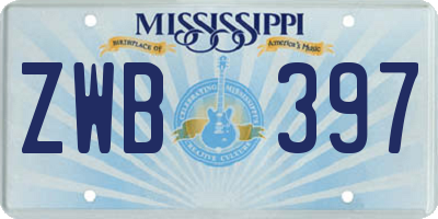 MS license plate ZWB397