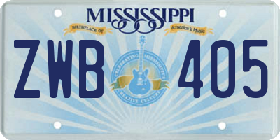 MS license plate ZWB405