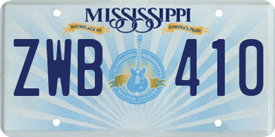 MS license plate ZWB410