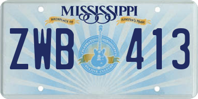 MS license plate ZWB413