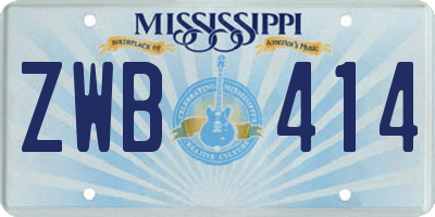 MS license plate ZWB414