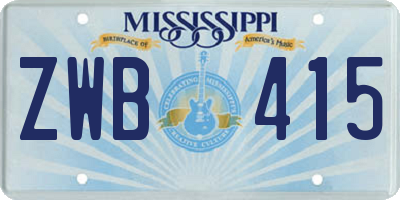 MS license plate ZWB415