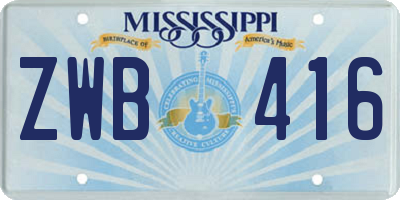 MS license plate ZWB416