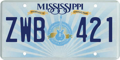 MS license plate ZWB421