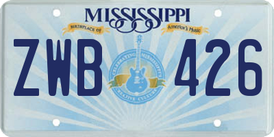 MS license plate ZWB426