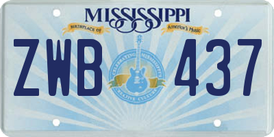 MS license plate ZWB437