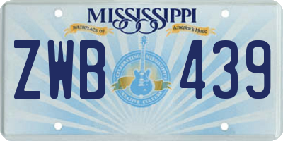 MS license plate ZWB439