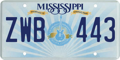MS license plate ZWB443