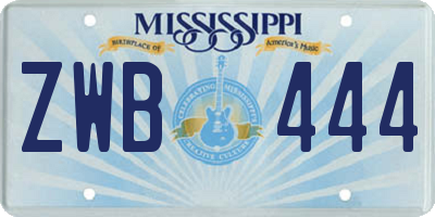 MS license plate ZWB444