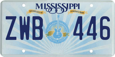 MS license plate ZWB446