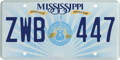 MS license plate ZWB447