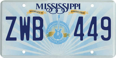 MS license plate ZWB449