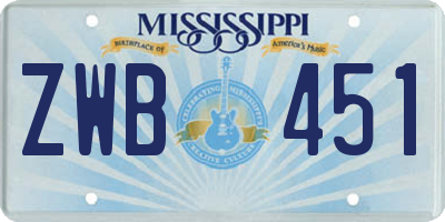 MS license plate ZWB451