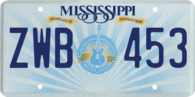 MS license plate ZWB453