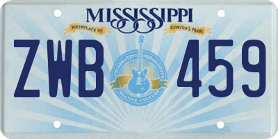 MS license plate ZWB459