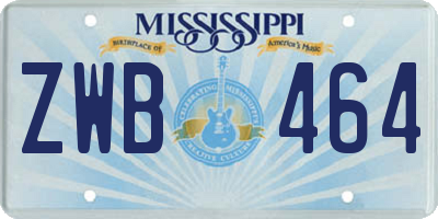 MS license plate ZWB464
