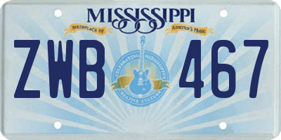 MS license plate ZWB467