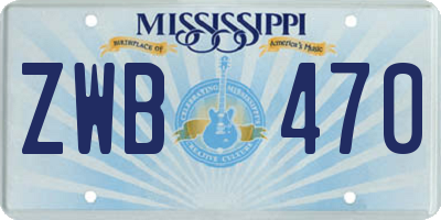 MS license plate ZWB470