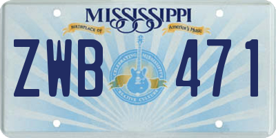 MS license plate ZWB471