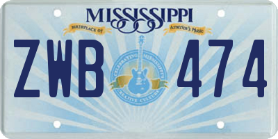 MS license plate ZWB474