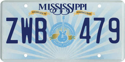 MS license plate ZWB479