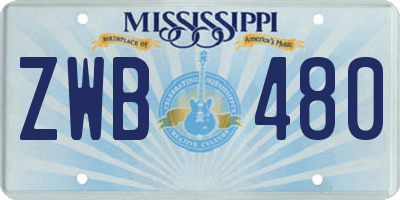MS license plate ZWB480