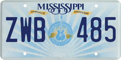 MS license plate ZWB485