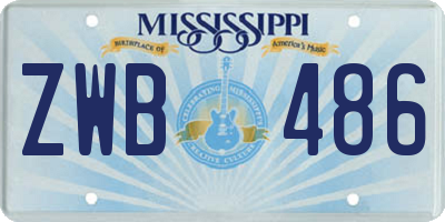 MS license plate ZWB486