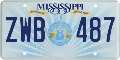 MS license plate ZWB487