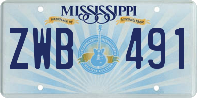 MS license plate ZWB491