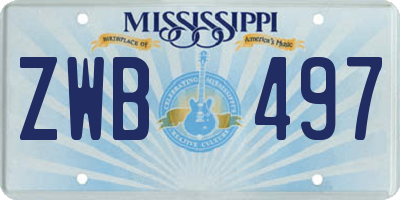 MS license plate ZWB497