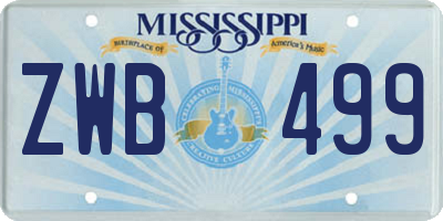 MS license plate ZWB499