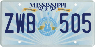 MS license plate ZWB505