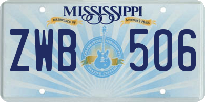 MS license plate ZWB506